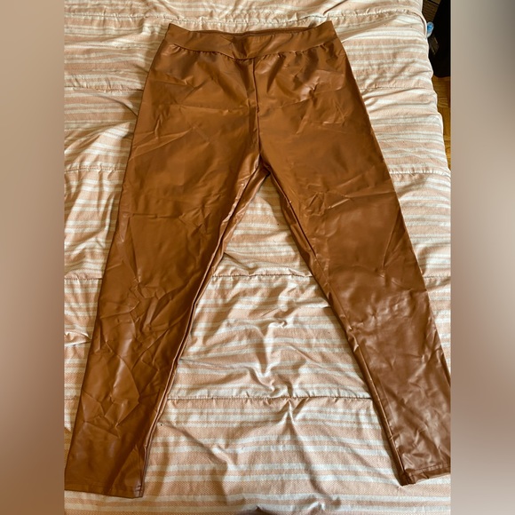 Light brown leather pants - Picture 2 of 4
